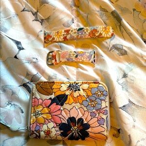 Vera Bradley Floral Wallet and Watch Band Set